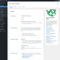 Page screenshot: Tickets → Settings
