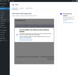 Page screenshot: Tickets → Help