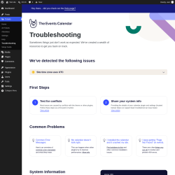 Page screenshot: Tickets &rarr; Troubleshooting