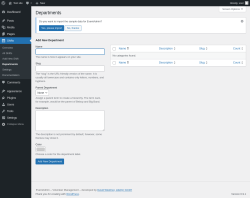 Page screenshot: Shifts &rarr; Departments