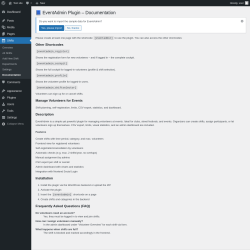 Page screenshot: Shifts &rarr; Documentation
