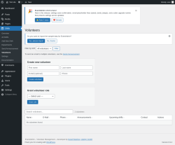 Page screenshot: Shifts &rarr; Volunteers