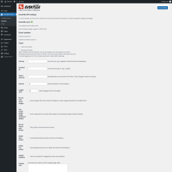 Page screenshot: Eventilla Events → Settings