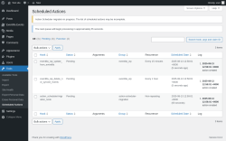 Page screenshot: Tools → Scheduled Actions