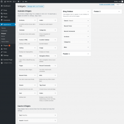Page screenshot: Widgets &lsaquo; Test site &mdash; WordPress