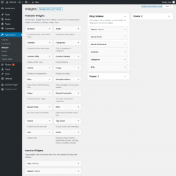 Page screenshot: Widgets &lsaquo; Test site &mdash; WordPress