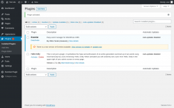 Page screenshot: Plugins &lsaquo; Test site &mdash; WordPress