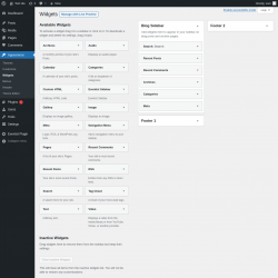 Page screenshot: Widgets &lsaquo; Test site &mdash; WordPress