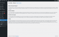 Page screenshot: Eventist Plugin &rarr; About