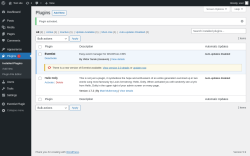 Page screenshot: Plugins &lsaquo; Test site &mdash; WordPress