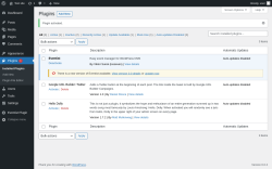 Page screenshot: Plugins &lsaquo; Test site &mdash; WordPress