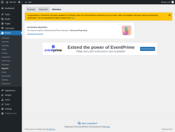 Page screenshot: Events → Reports → Attendees