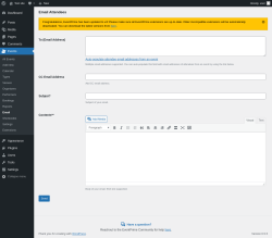 Page screenshot: Events → Email
