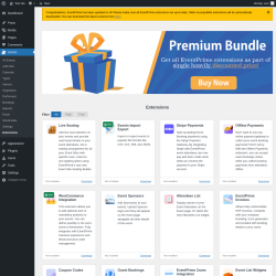 Page screenshot: Events → Extensions