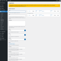 Page screenshot: EventPrime → Organizers