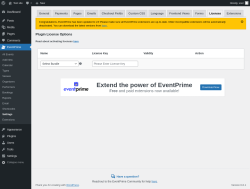 Page screenshot: EventPrime → Settings → Licenses