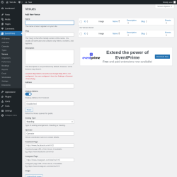 Page screenshot: EventPrime → Venues
