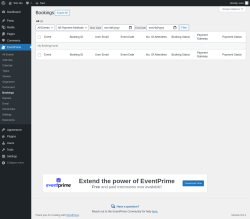 Page screenshot: EventPrime → Bookings