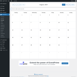 Page screenshot: EventPrime → Calendar