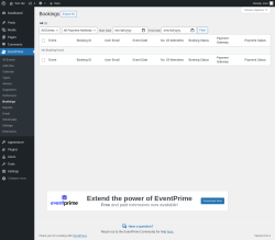 Page screenshot: EventPrime → Bookings