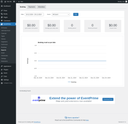 Page screenshot: EventPrime → Reports
