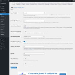 Page screenshot: EventPrime → Settings