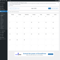 Page screenshot: EventPrime → Calendar