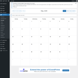 Page screenshot: EventPrime → Calendar