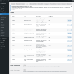 Page screenshot: EventPrime → Settings → Emails
