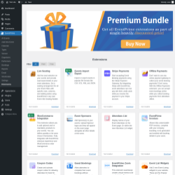Page screenshot: EventPrime → Extensions