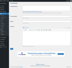 Page screenshot: EventPrime → Email
