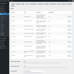 Page screenshot: EventPrime → Settings → Emails