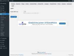 Page screenshot: EventPrime → Settings → GDPR