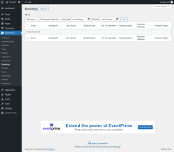Page screenshot: EventPrime → Bookings