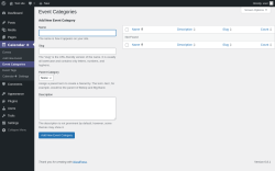 Page screenshot: Calendar ✚ → Event Categories