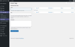 Page screenshot: Calendar ✚ → Event Tags