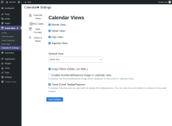 Page screenshot: Calendar ✚ → Calendar ✚  Settings