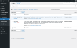 Page screenshot: Plugins ‹ Test site — WordPress