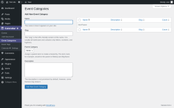 Page screenshot: Calendar ✚ → Event Categories