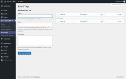 Page screenshot: Calendar ✚ → Event Tags