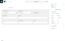 Page screenshot: Calendar ✚ → Add New Event