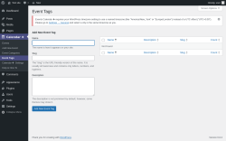 Page screenshot: Calendar ✚ → Event Tags