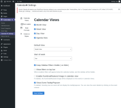 Page screenshot: Calendar ✚ → Calendar ✚  Settings