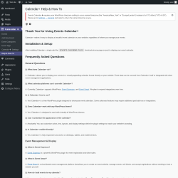 Page screenshot: Calendar ✚ → Help & How To