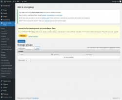 Page screenshot: Events Made Easy  → Groups