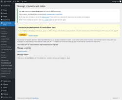 Page screenshot: Events Made Easy  → Countries/states