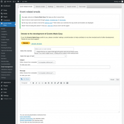 Page screenshot: Events Made Easy  → Email management