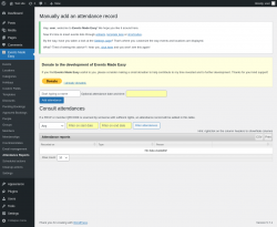 Page screenshot: Events Made Easy  → Attendance Reports