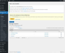 Page screenshot: Events Made Easy  → Locations