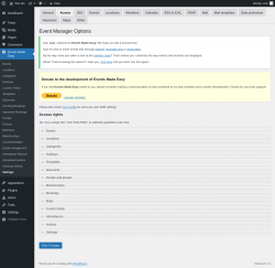 Page screenshot: Events Made Easy  → Settings → Access